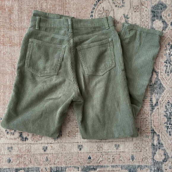 Reformation Cynthia Button Fly High Rise Straight Corduroy Pants Sz 25 - Picture 6 of 8